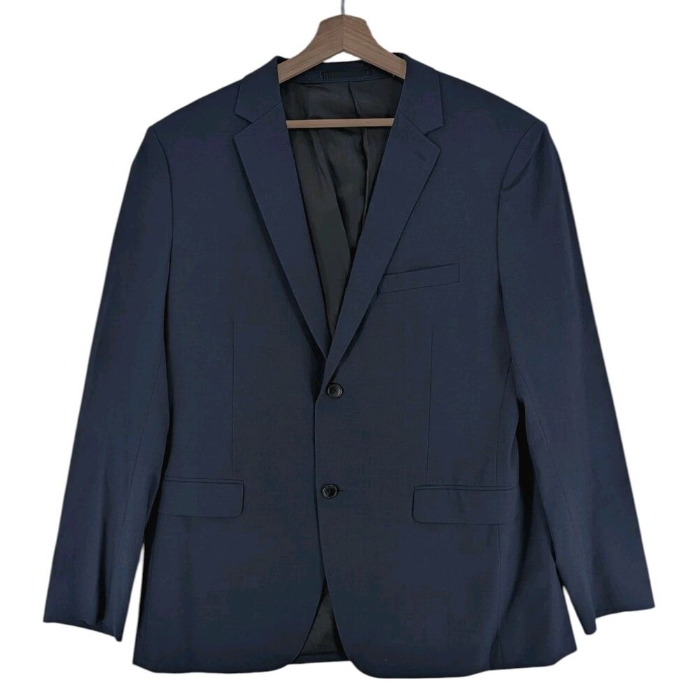 Theory 44R Men's 97% Wool Button Blazer Sport Coat Jacket Navy Blue Work MINT